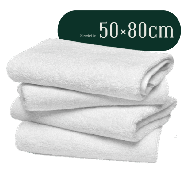 Serviette de visage 40x70cm Rawi Linge — serviette hôtelière maroc pour Airbnb et hôtels