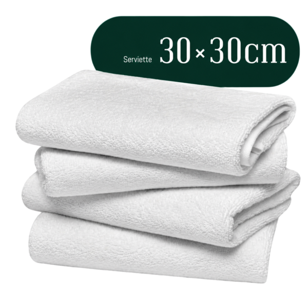 Serviette Invité 30×30 cm Rawi Linge — serviette hôtelière maroc pour Airbnb et hôtels