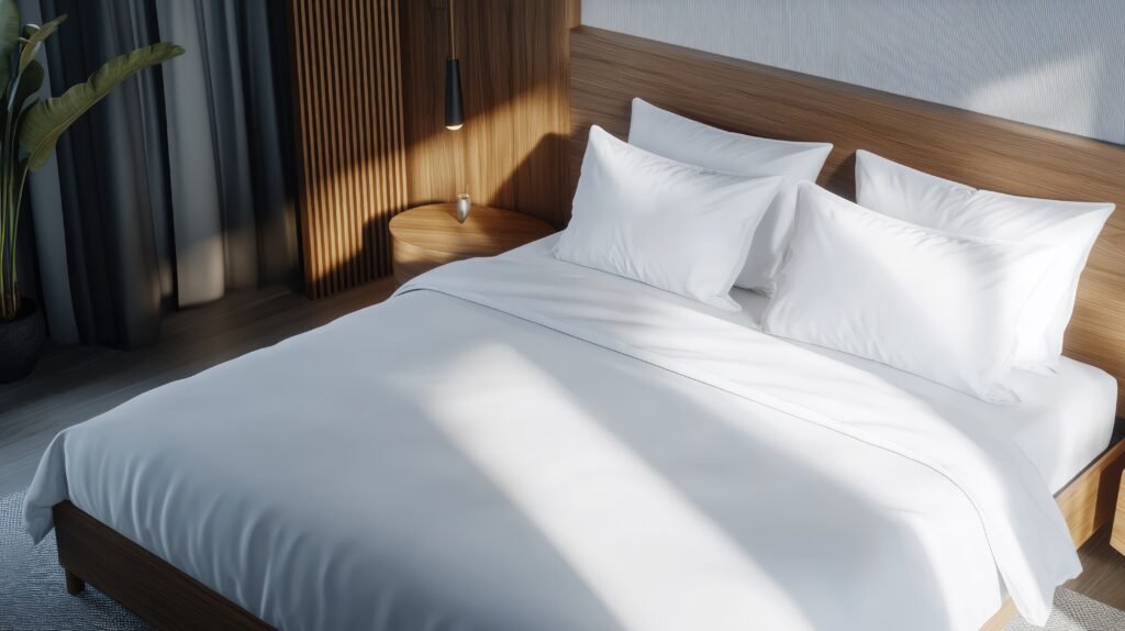 Chambre moderne avec un lit confortable