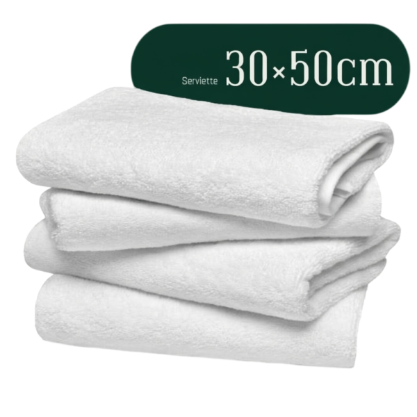 Serviette de main 50x90cm Rawi Linge — serviette hôtelière maroc pour Airbnb et hôtels