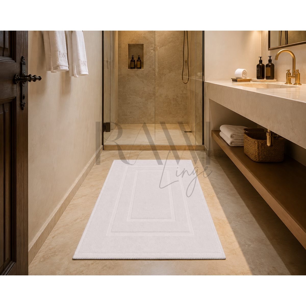 Tapis de bain Rawi Tapis de Bain Rawi Linge, 100% coton ring-spun, qualité hôtelière au Maroc
